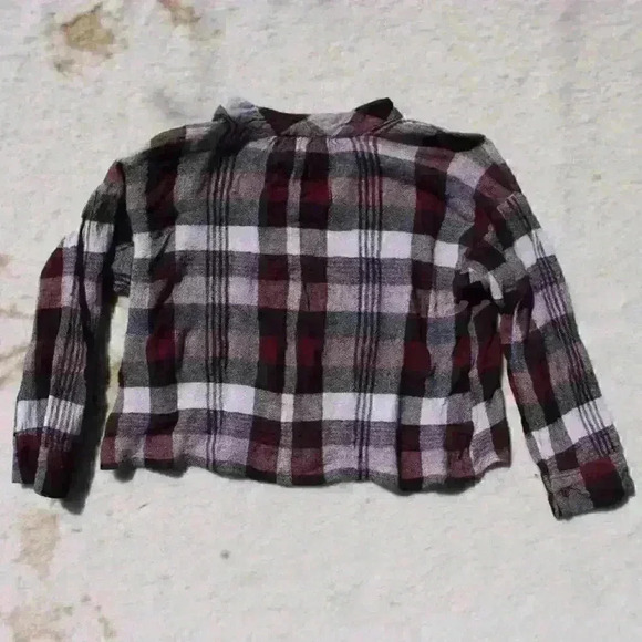 MADEWELL Lightweight Wool Blend Long Sleeve Popover Shirt Plaid Women Medium - Picture 9 of 9